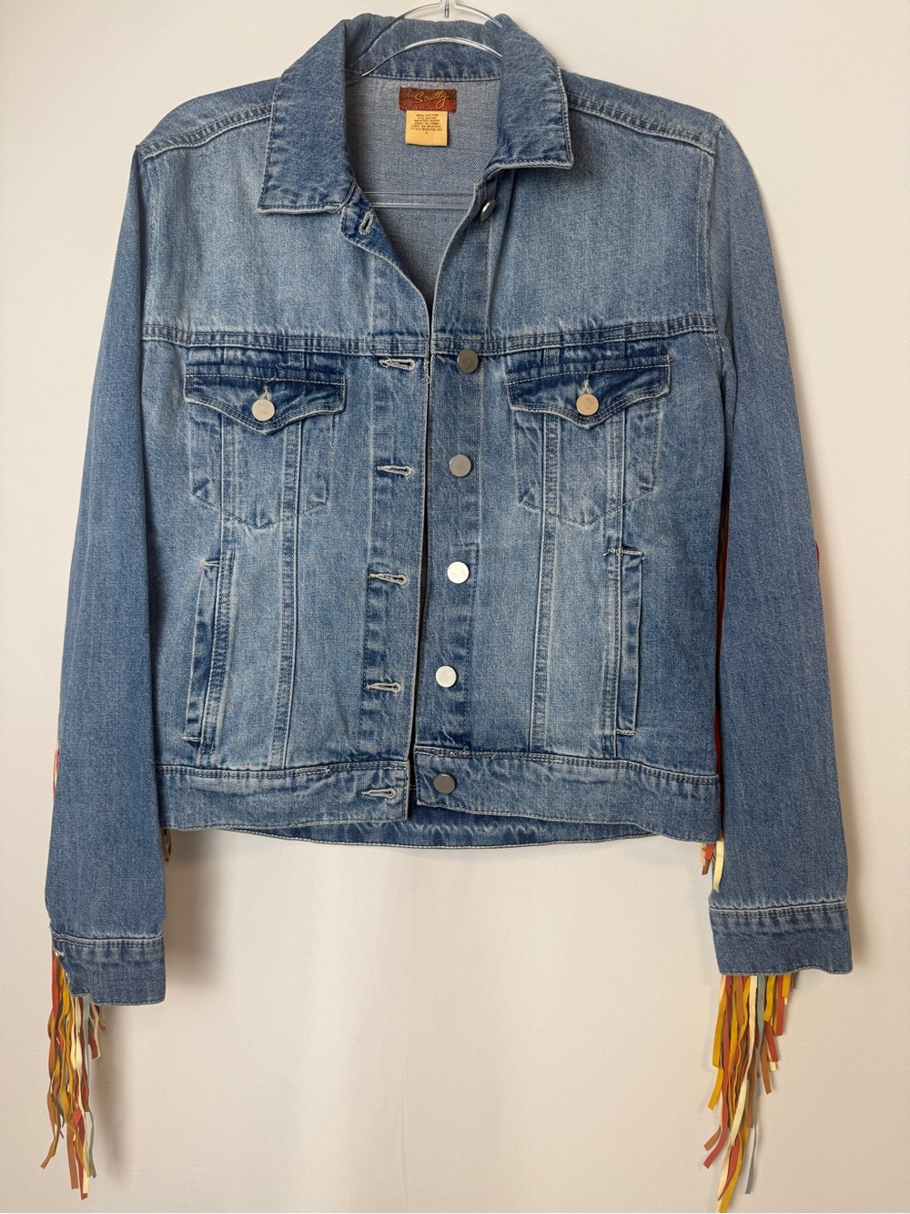 Scully Multi Colored Fringe Denim Jacket - Picture 3 of 6